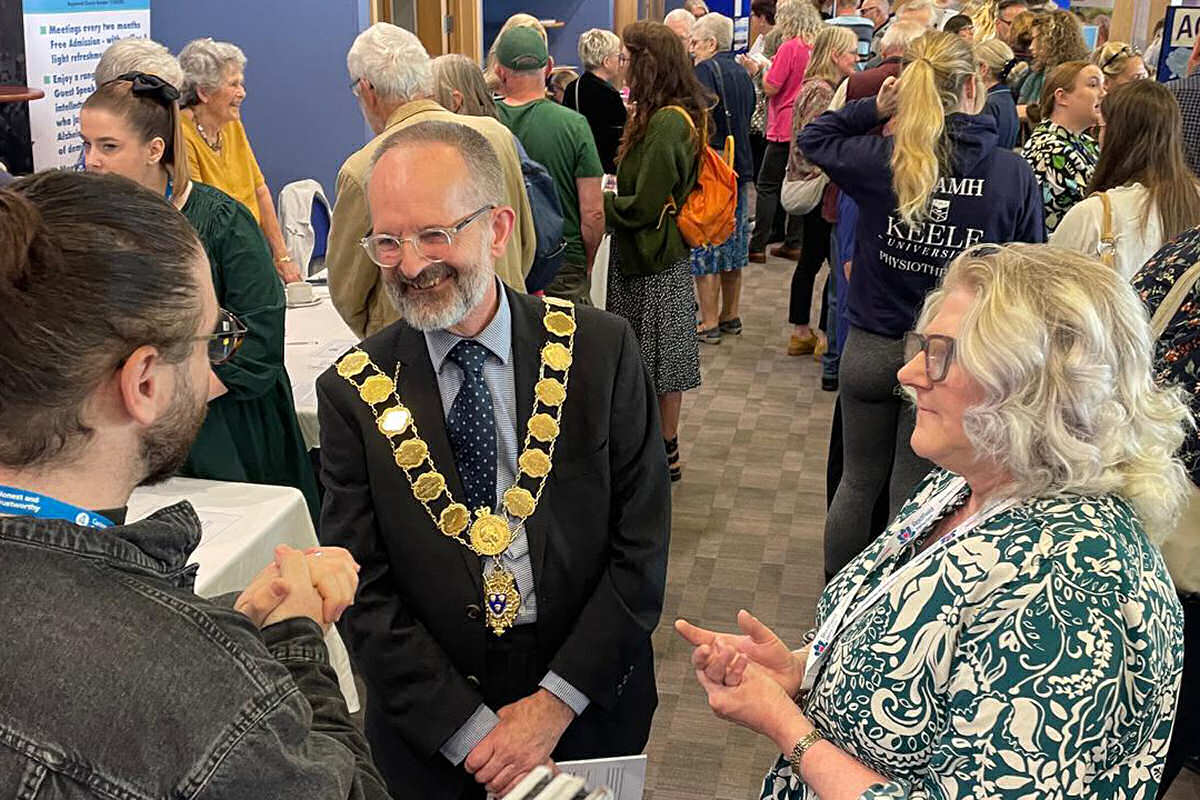 Mayor of Shrewsbury, David Vasmer pictured at the busy event