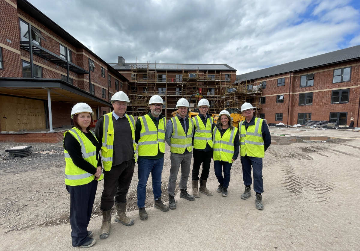 Staff from the Wrekin Housing Group and Keon outside Queenswood