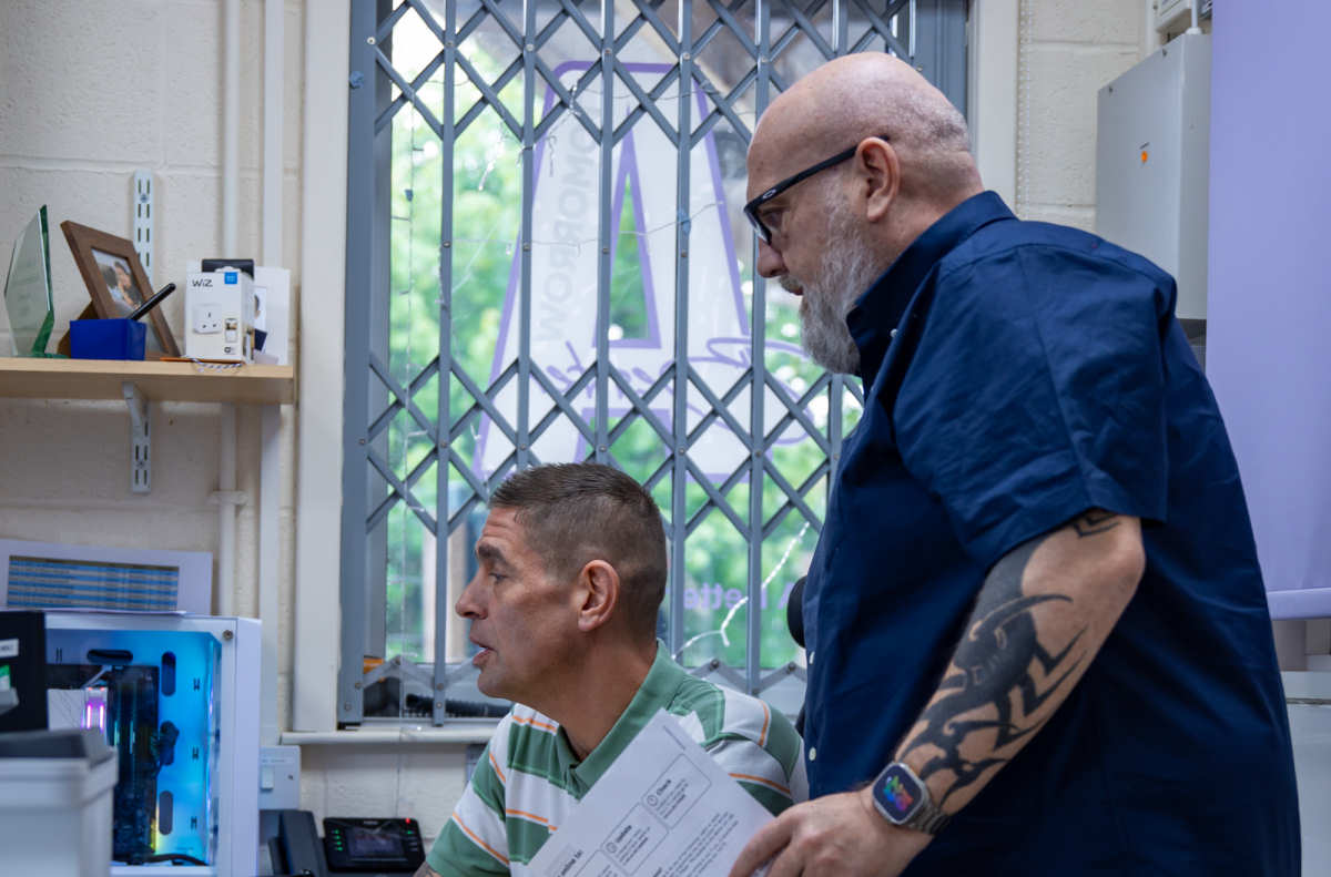 Chief executive officer Scott Morgan and chief operating officer Martin Cantrill (right) draw up plans for the 10th anniversary celebration
