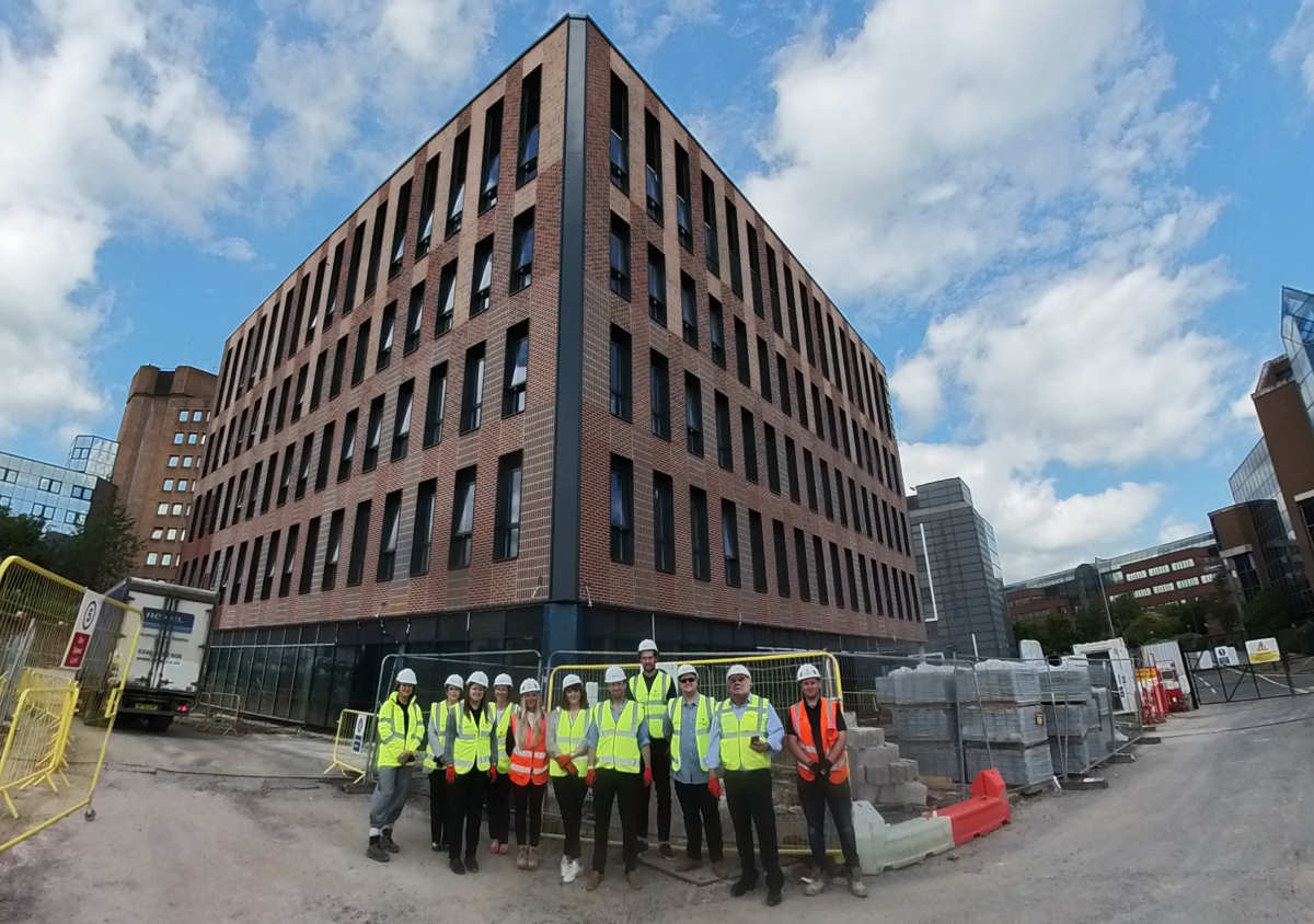Careers leaders from Marches Academy Trust schools outside The Quad which is set to open in September.