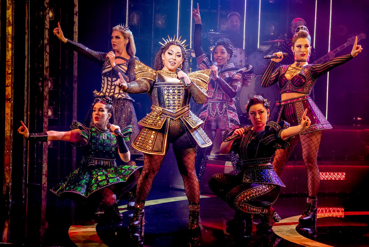 Pictured is the 2023/2024 cast of Six The Musical. Photo: Pamela Raith