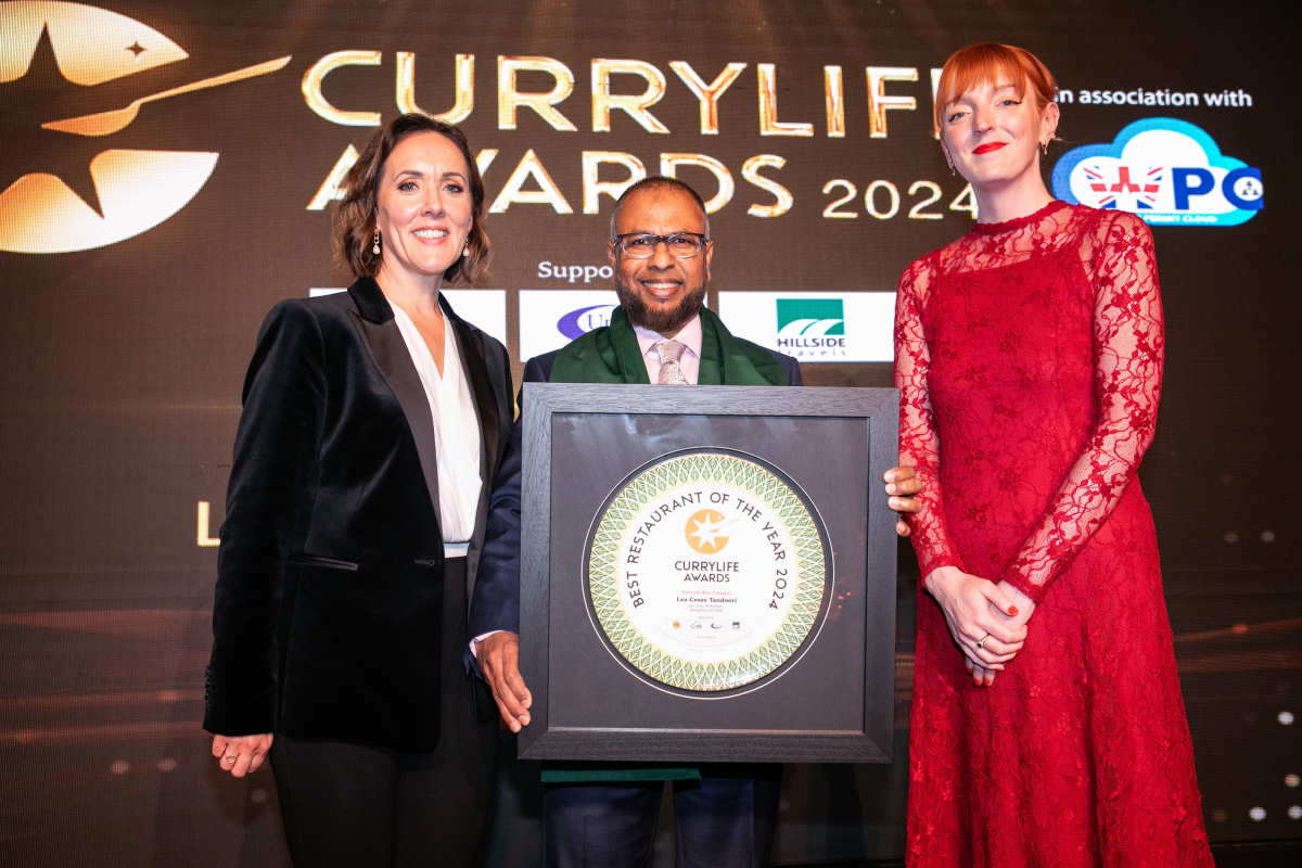 Awards host Camilla Tominey, Haroon Miah owner and Charlotte Nichols MP