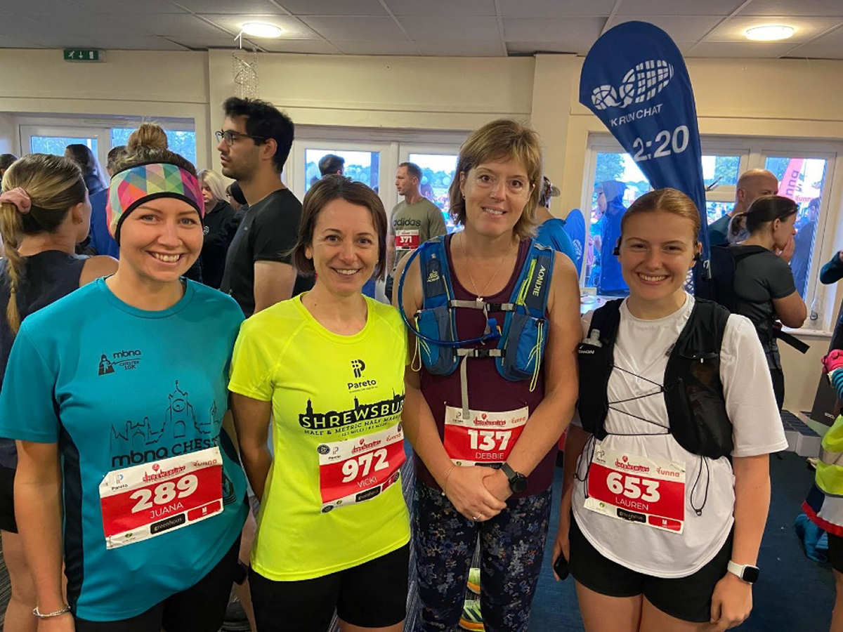 Taking part in the Shrewsbury Half Marathon were Juana Eastwood, Vicki Thomas, Debbie Brooks and Lauren McCarthy