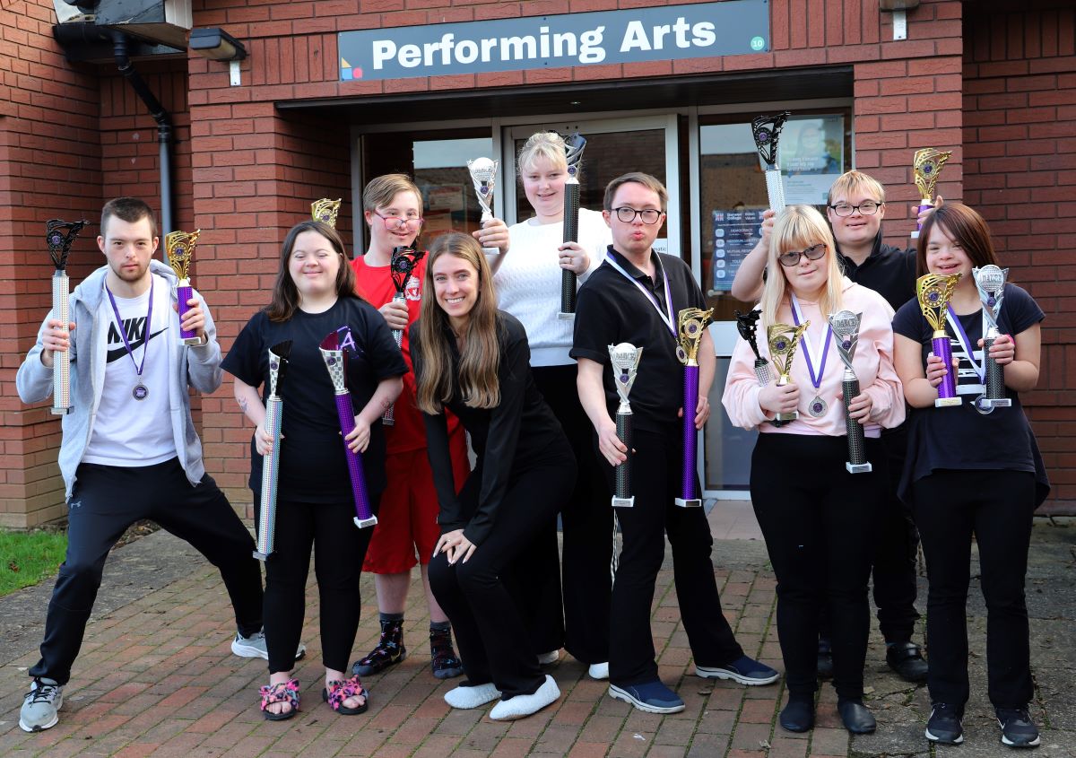 The Derwyn Dance Crew with dance teacher Opal
