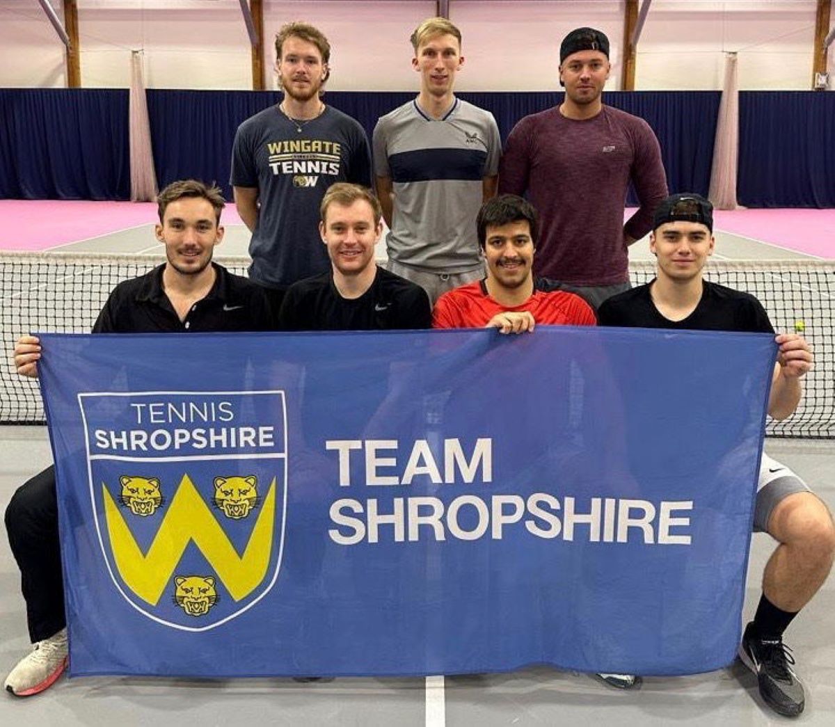 The Shropshire men’s team face the camera at last year’s LTA Winter County Cup
