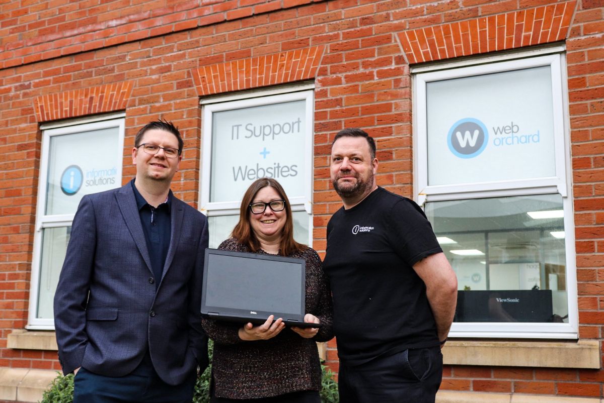 Pete White, Director at Information Solutions, Kim Tunbridge of The Shrewsbury Ark and Paul Biddulph - Business Manager at Information Solutions