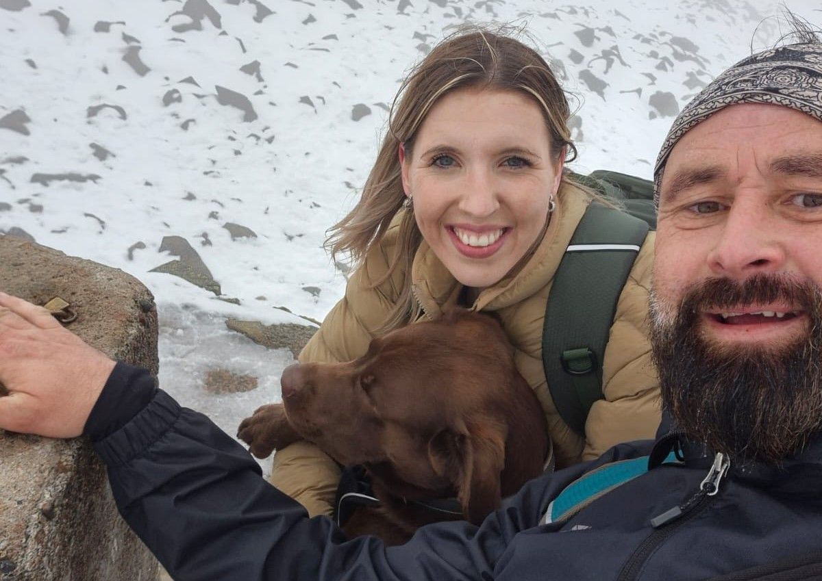 Danielle Thomas and Gavin Blears, and their one-year-old labrador Duke