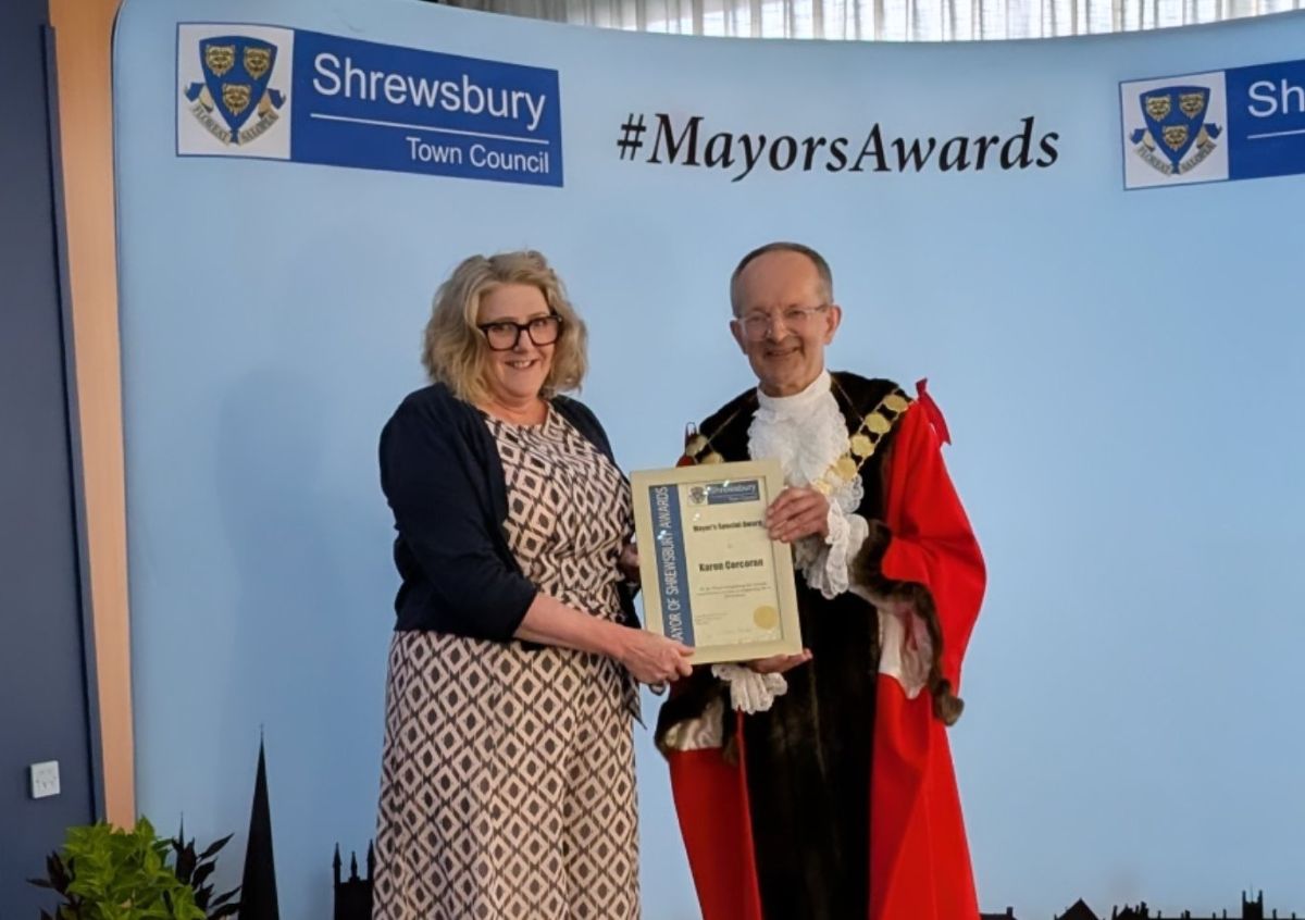 Karen Corcoran, Operations Manager at Radfield Home Care Shrewsbury & Oswestry, was presented with the prestigious accolade by Councillor David Vasmer