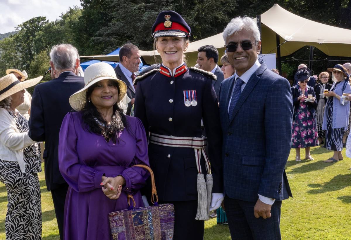 His Majesty’s Lord-Lieutenant of Shropshire pictured with guests at the garden party. Photo: MOD Crown Copyright