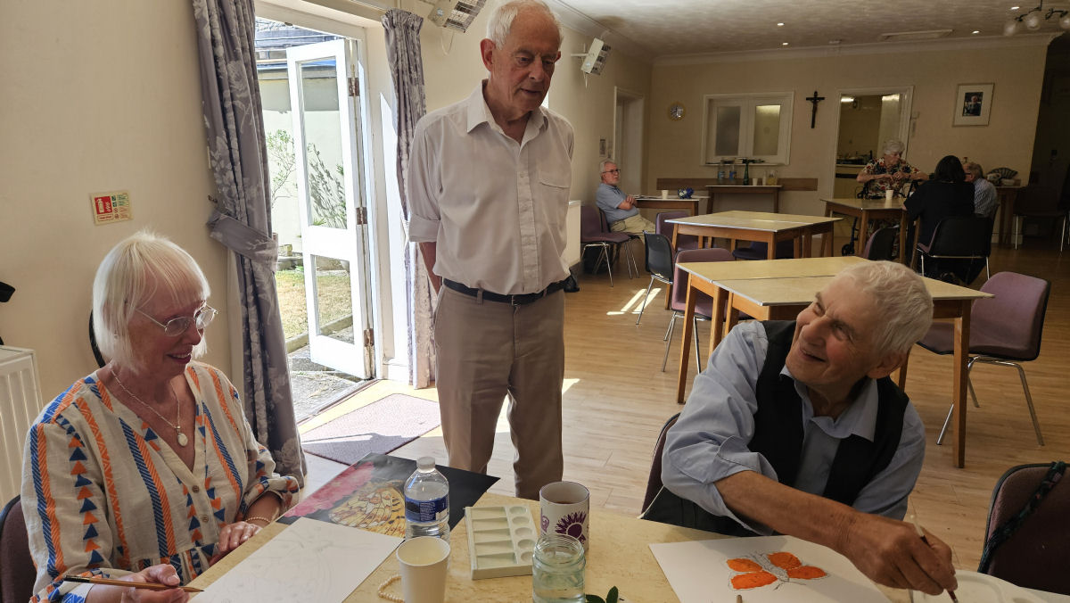 Bob Wallis final lesson with LCSG members Sally Ford and Goff Berry on 11 July 2025.