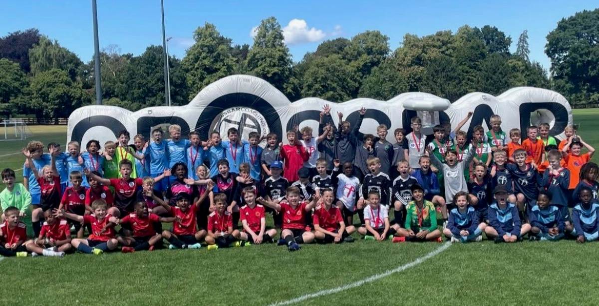 Some of the young footballers who enjoyed representing their schools in this year’s Crossbar Cup at the Lilleshall National Sports Centre