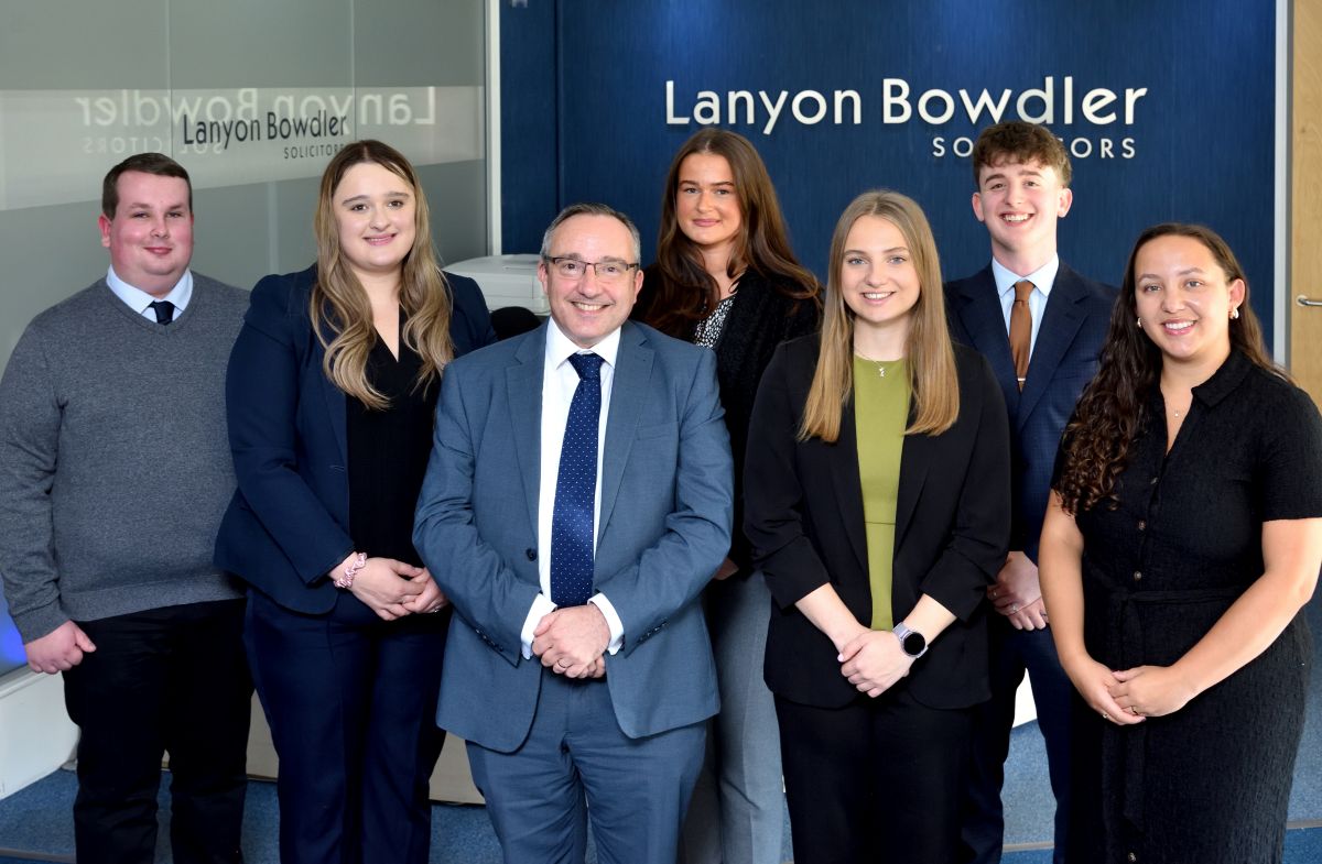 Ewan Higgins, Nicole Smith, Brian Evans (managing partner), Jessica Gough, Amy Scourfield, Cameron Petch and Georgia Bennett