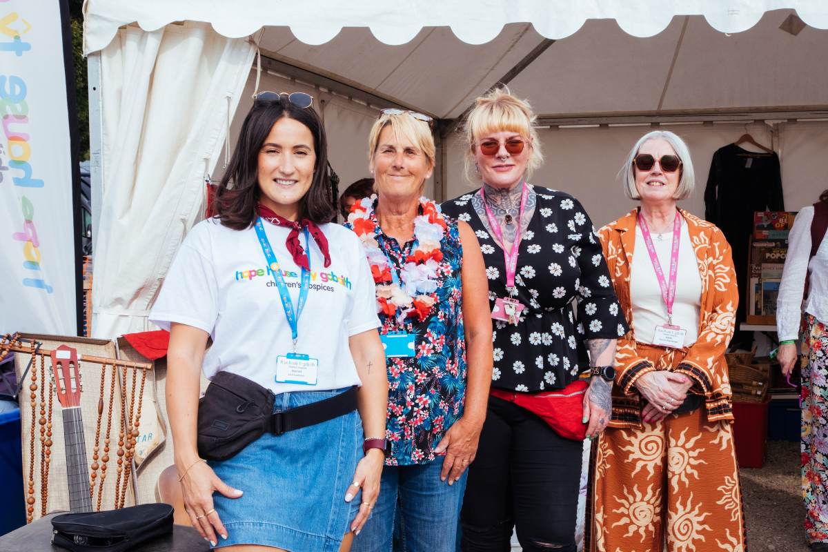 Staff at the Hope House stall at Shrewsbury Folk Festival. Photo: Richard Hammerton