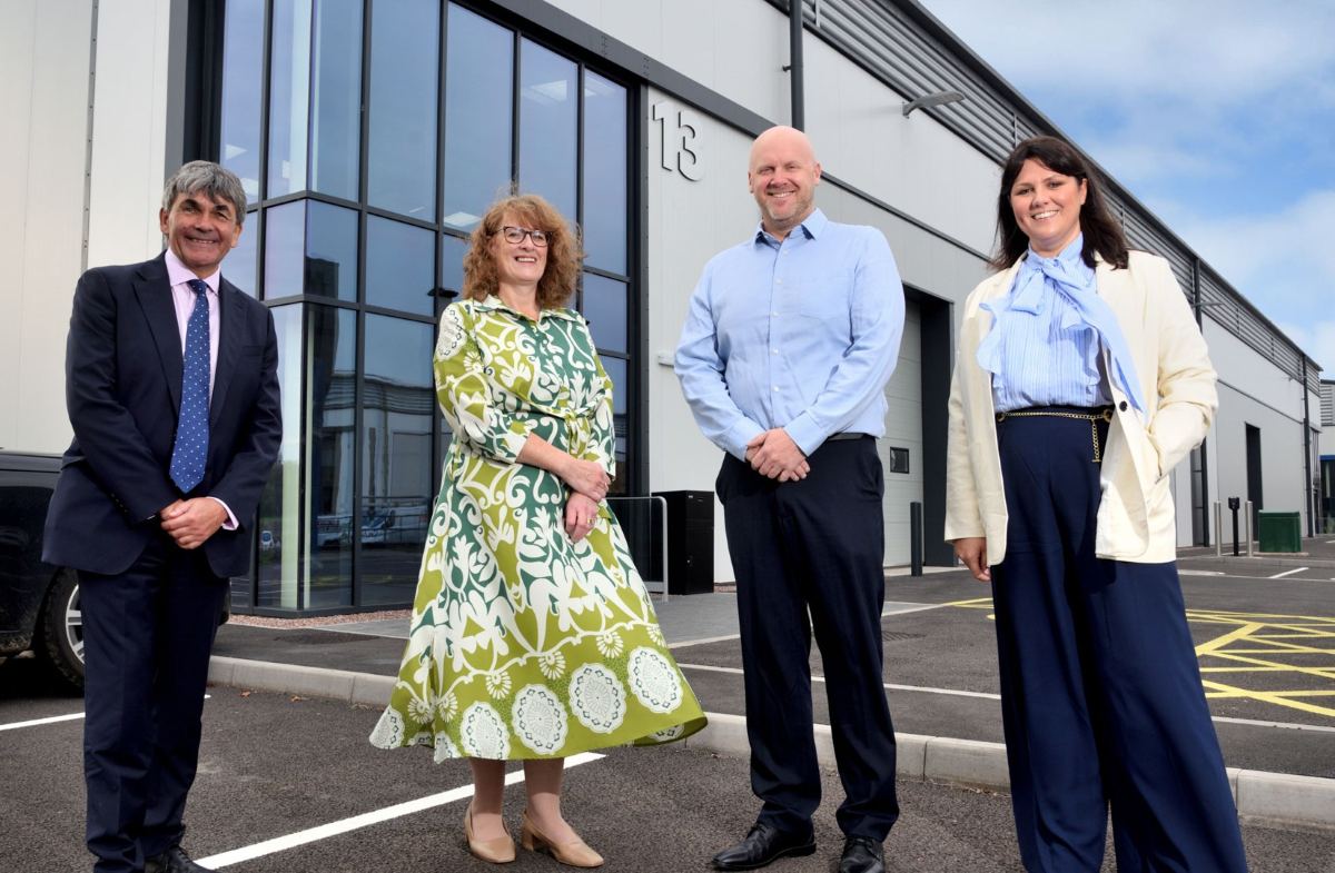 Toby Shaw, Commercial Agent at Towler Shaw Roberts, Liz Lowe, Head of Development at Morris Property accompanied by Oliver Rumford-Warr, Managing Director, and Gemma Rumford-Warr, Company Secretary, at Fuelcare Limited