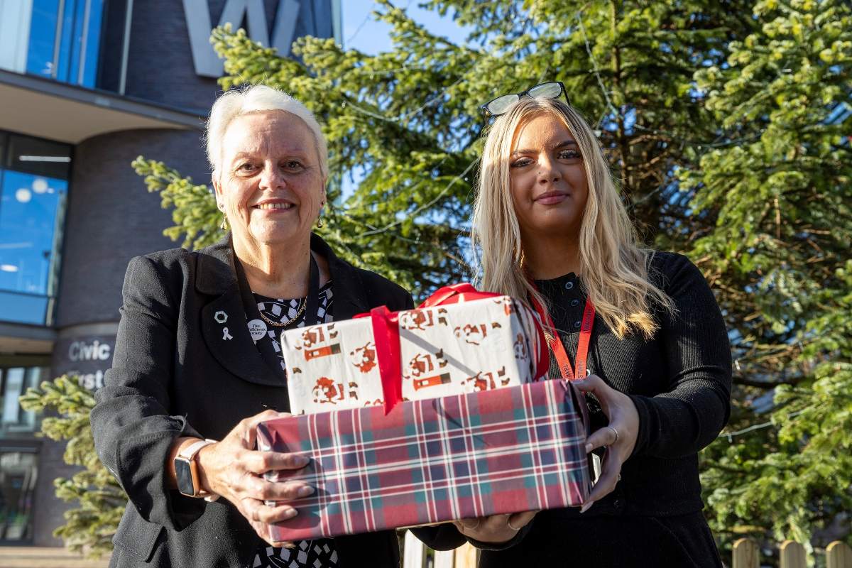 Councillor Shirley Reynolds and Leona Jones, Voice of the Child apprentice at Telford & Wrekin Council. Photo: Telford & Wrekin Council