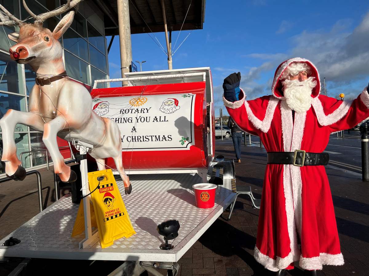 Santa and his new sleigh